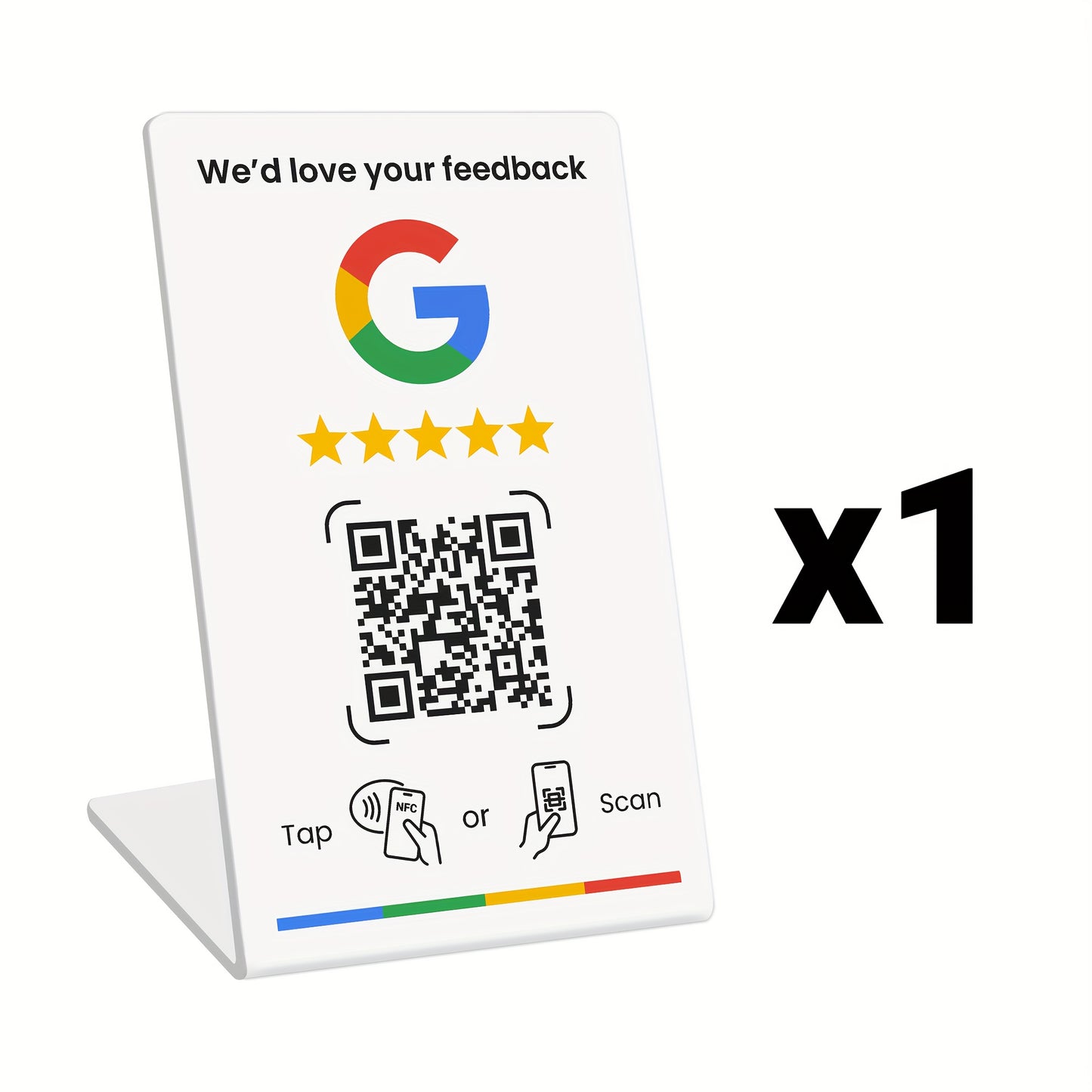 NFC Tap & QR Code, Easy Setup with Review Link Management, Durable PVC, Perfect for Google Reviews and Social Media Integration, Social Media Stand