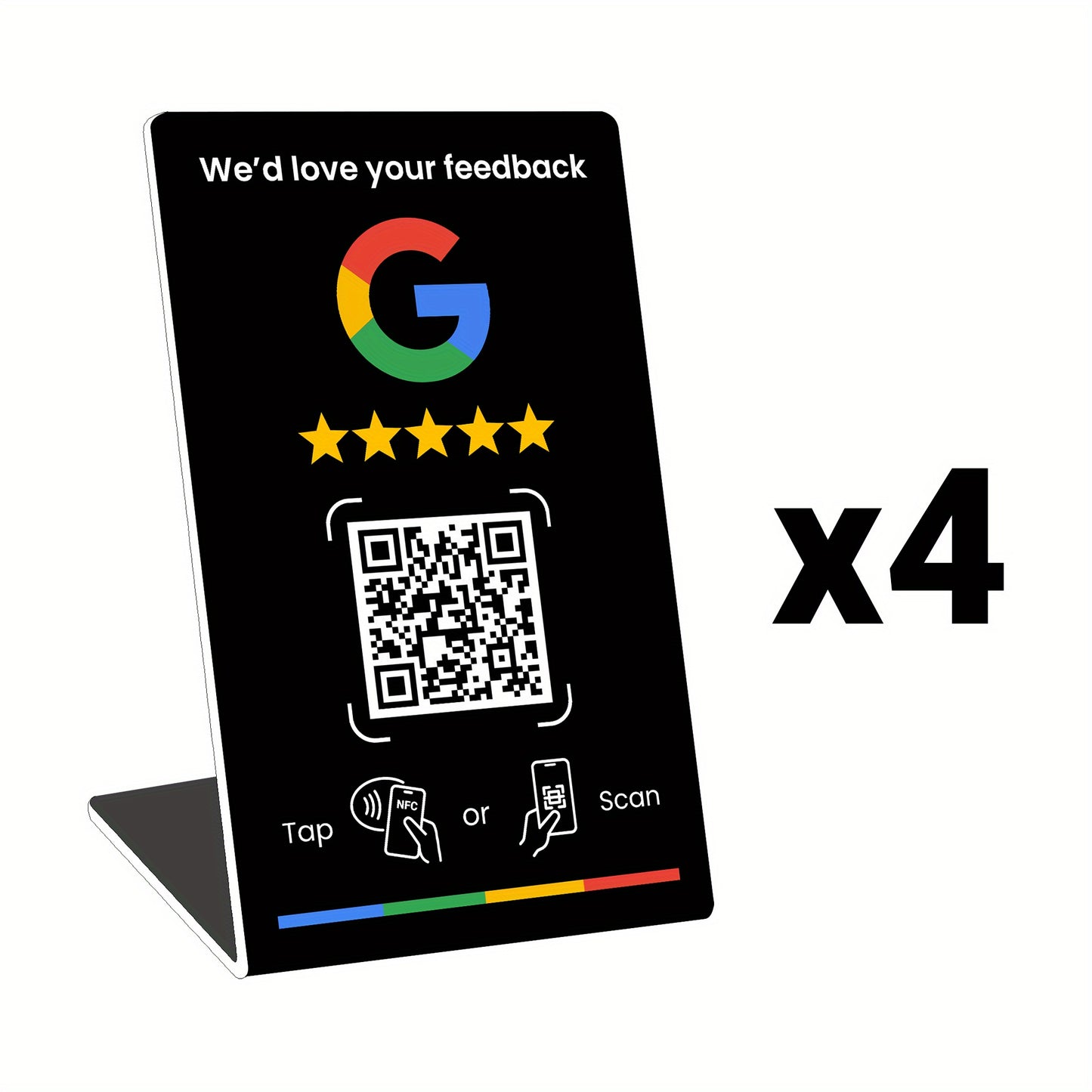 NFC Tap & QR Code, Easy Setup with Review Link Management, Durable PVC, Perfect for Google Reviews and Social Media Integration, Social Media Stand