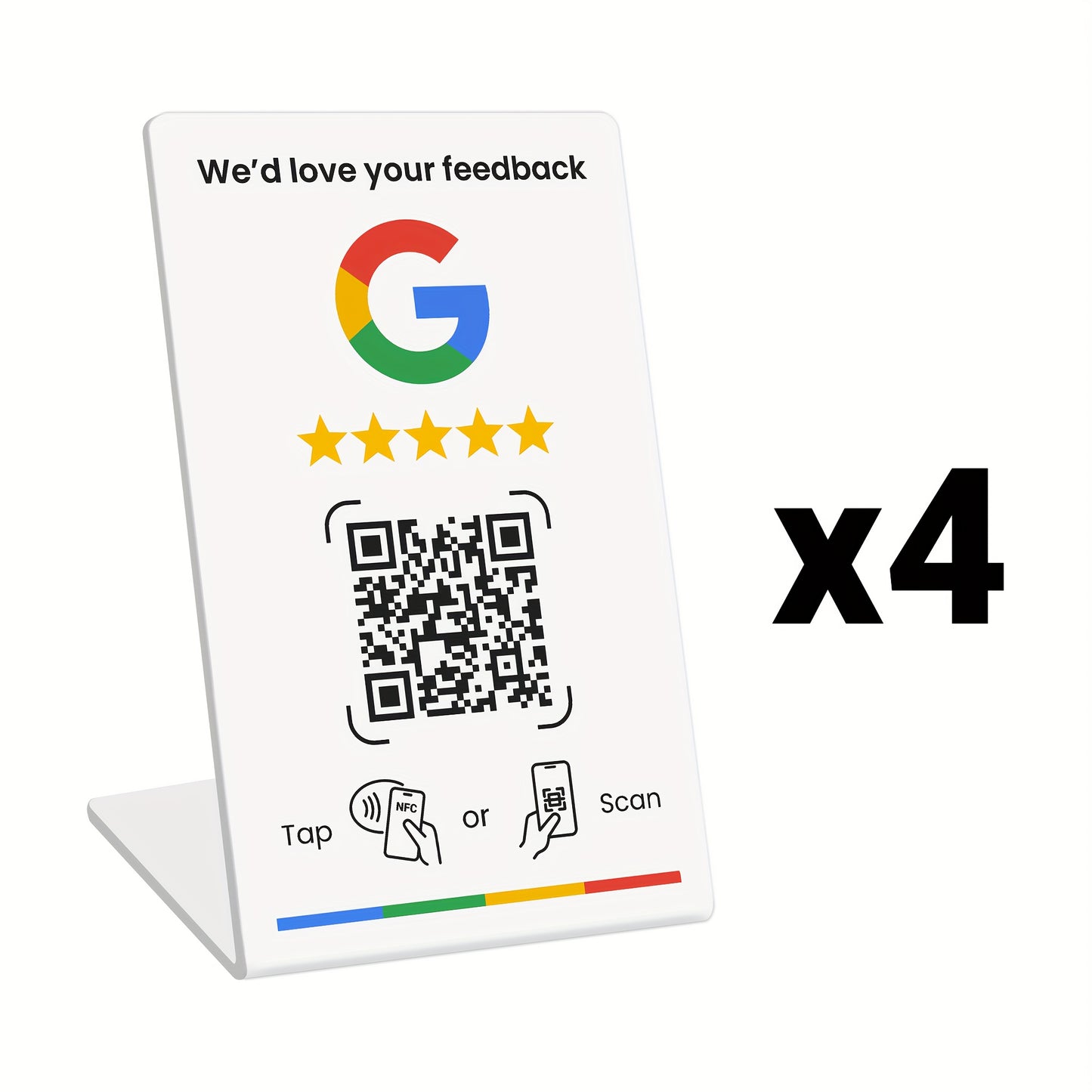 NFC Tap & QR Code, Easy Setup with Review Link Management, Durable PVC, Perfect for Google Reviews and Social Media Integration, Social Media Stand